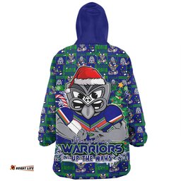 New Zealand Warriors Merry Ugly Christmas Comic Style Wearable Blanket Hoodie Aussie Oodie