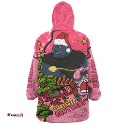 Penrith Panthers Christmas Custom Let's Get Lit Chrisse Pressie Pink Wearable Blanket Hoodie Aussie Oodie