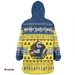 North Queensland Cowboys Christmas Custom Chrissie Spirit Wearable Blanket Hoodie Aussie Oodie