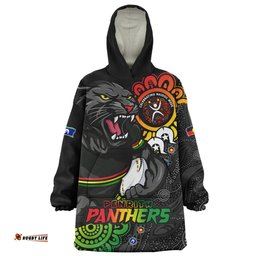 Penrith Panthers Power Through Generations NAIDOC Edition Wearable Blanket Hoodie Aussie Oodie