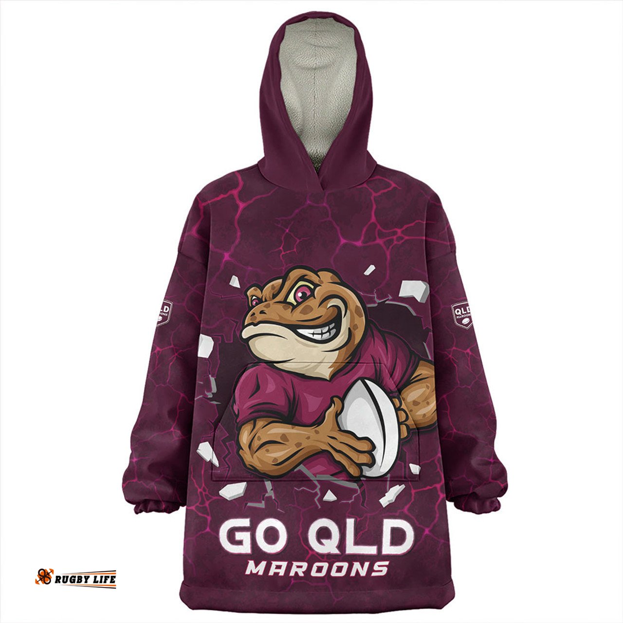 Queensland Maroons Go QLD Maroons Break The Limit Wearable Blanket Hoodie Aussie Oodie