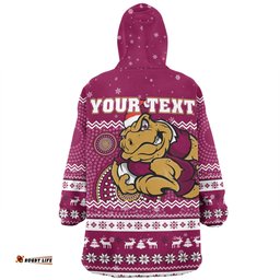 Queensland Cane Toads Christmas Custom Ugly Xmas And Aboriginal Patterns For Die Hard Fan Wearable Blanket Hoodie Aussie Oodie