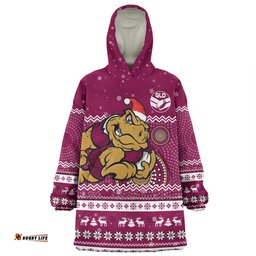 Queensland Cane Toads Christmas Custom Ugly Xmas And Aboriginal Patterns For Die Hard Fan Wearable Blanket Hoodie Aussie Oodie