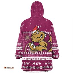 Queensland Cane Toads Christmas Custom Ugly Xmas And Aboriginal Patterns For Die Hard Fan Wearable Blanket Hoodie Aussie Oodie