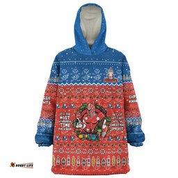 Newcastle Knights Christmas Custom Chrissie Spirit Wearable Blanket Hoodie Aussie Oodie