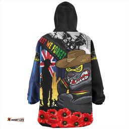 Penrith Panthers United In Spirit Anzac Day Tribute Wearable Blanket Hoodie Aussie Oodie