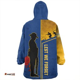 Parramatta Eels Anzac Day Lest We Forget Poppy Wearable Blanket Hoodie Aussie Oodie
