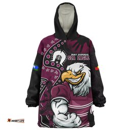 Manly Warringah Sea Eagles NAIDOC Indigenous Warrior Spirit Wearable Blanket Hoodie Aussie Oodie
