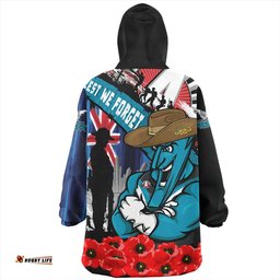 Port Adelaide Anzac Day Honor United In Spirit Wearable Blanket Hoodie Aussie Oodie
