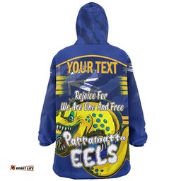 Parramatta Eels Happy Australia Day We Are One And Free Wearable Blanket Hoodie Aussie Oodie