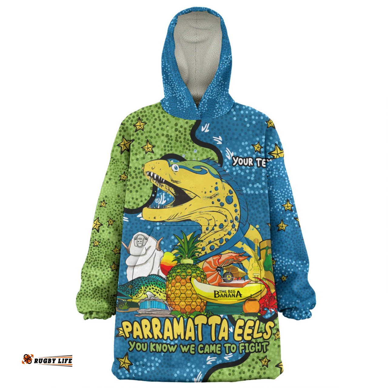 Parramatta Eels Custom Australian Big Things Wearable Blanket Hoodie Aussie Oodie
