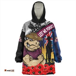 Queensland Maroons United In Spirit Anzac Day Tribute Wearable Blanket Hoodie Aussie Oodie
