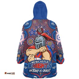 Newcastle Knights Aboriginal Pattern Inspired Victory Is Ours Wearable Blanket Hoodie Aussie Oodie