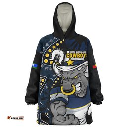 North Queensland Cowboys NAIDOC Indigenous Warrior Spirit Wearable Blanket Hoodie Aussie Oodie