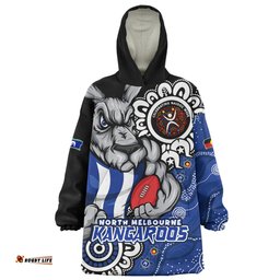North Melbourne Power Through Generations NAIDOC Edition Wearable Blanket Hoodie Aussie Oodie