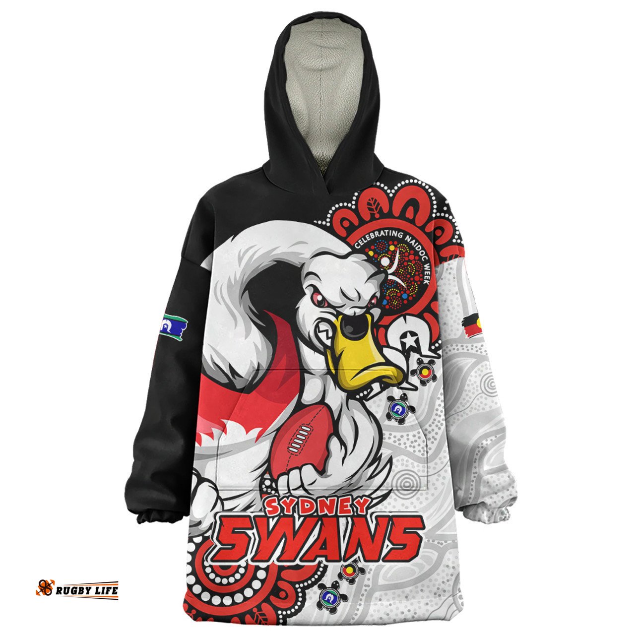 Sydney Swans Power Through Generations NAIDOC Edition Wearable Blanket Hoodie Aussie Oodie