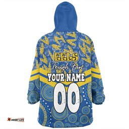 Parramatta Eels Sport Tropical Patterns And Dot Painting Eat Sleep Rugby Repeat Wearable Blanket Hoodie Aussie Oodie