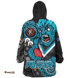 Port Adelaide Power Through Generations NAIDOC Edition Wearable Blanket Hoodie Aussie Oodie