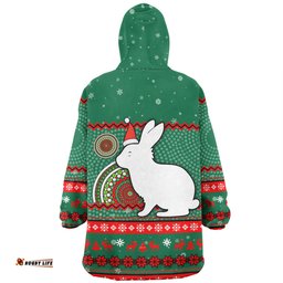 South Sydney Rabbitohs Custom Ugly Xmas And Aboriginal Patterns For Die Hard Fan Wearable Blanket Hoodie Aussie Oodie