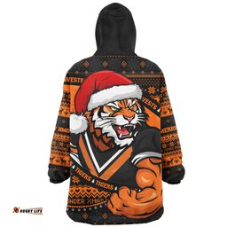 Wests Tigers Ugly Knit Style For Christmas Game Fans Wearable Blanket Hoodie Aussie Oodie