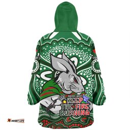 South Sydney Rabbitohs Aboriginal Inspired Naidoc Week Custom For Die Hard Fan Supporters Wearable Blanket Hoodie Aussie Oodie