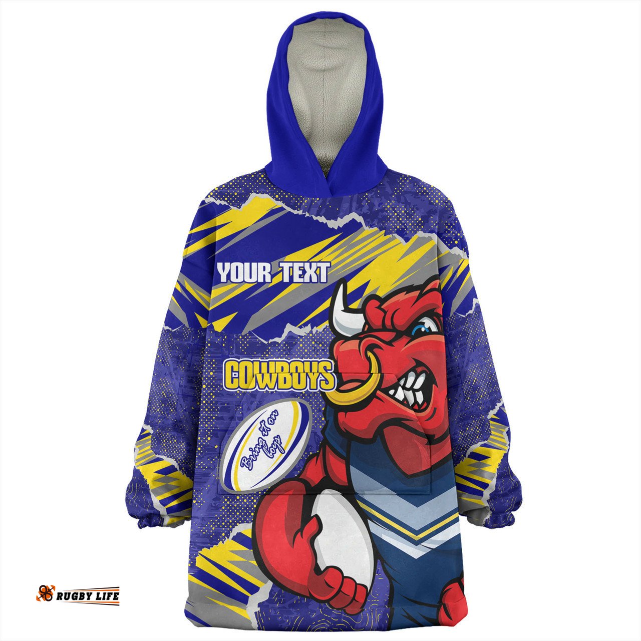 North Queensland Cowboys Theme Song Wearable Blanket Hoodie Aussie Oodie
