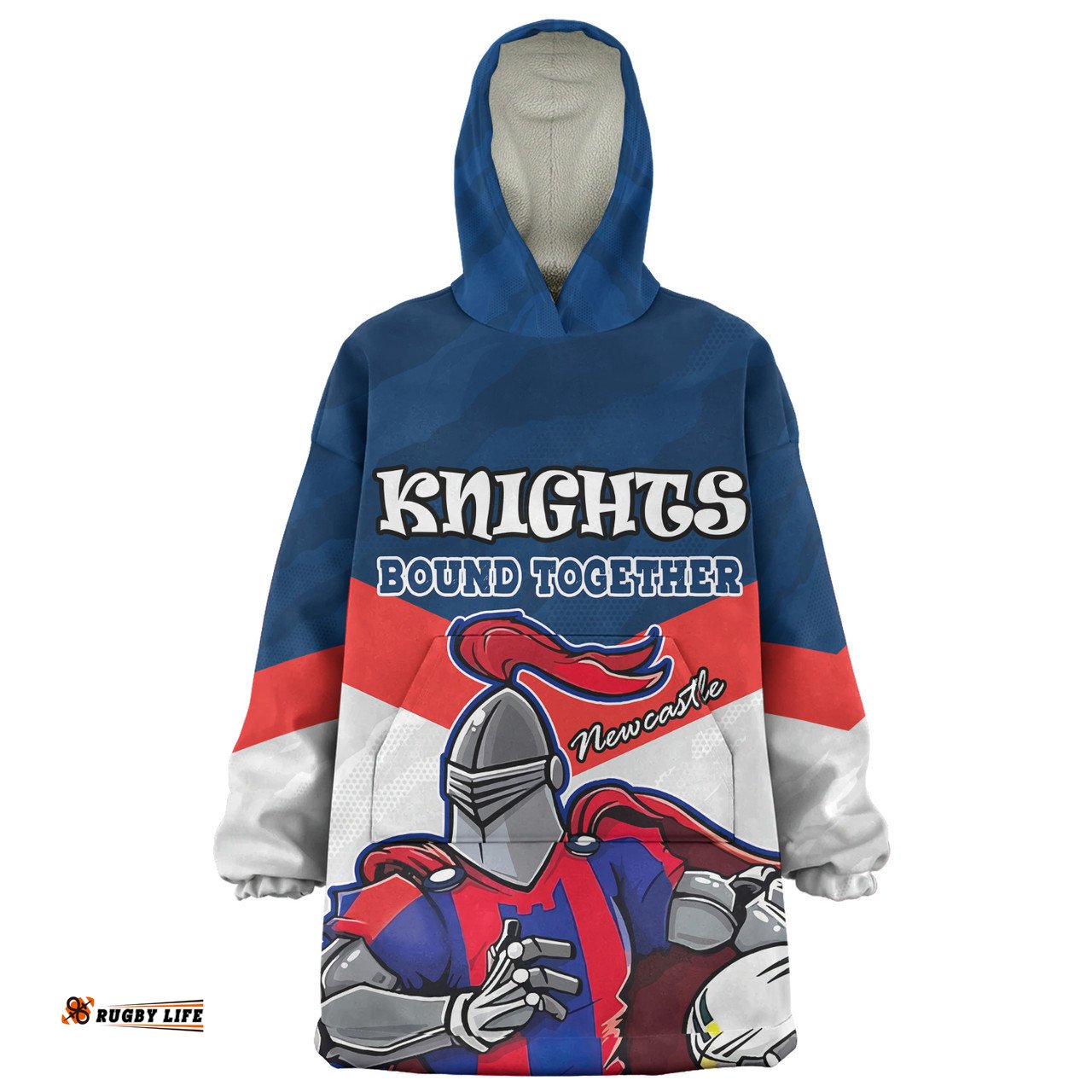Newcastle Knights Custom Knights Supporter Wearable Blanket Hoodie Aussie Oodie