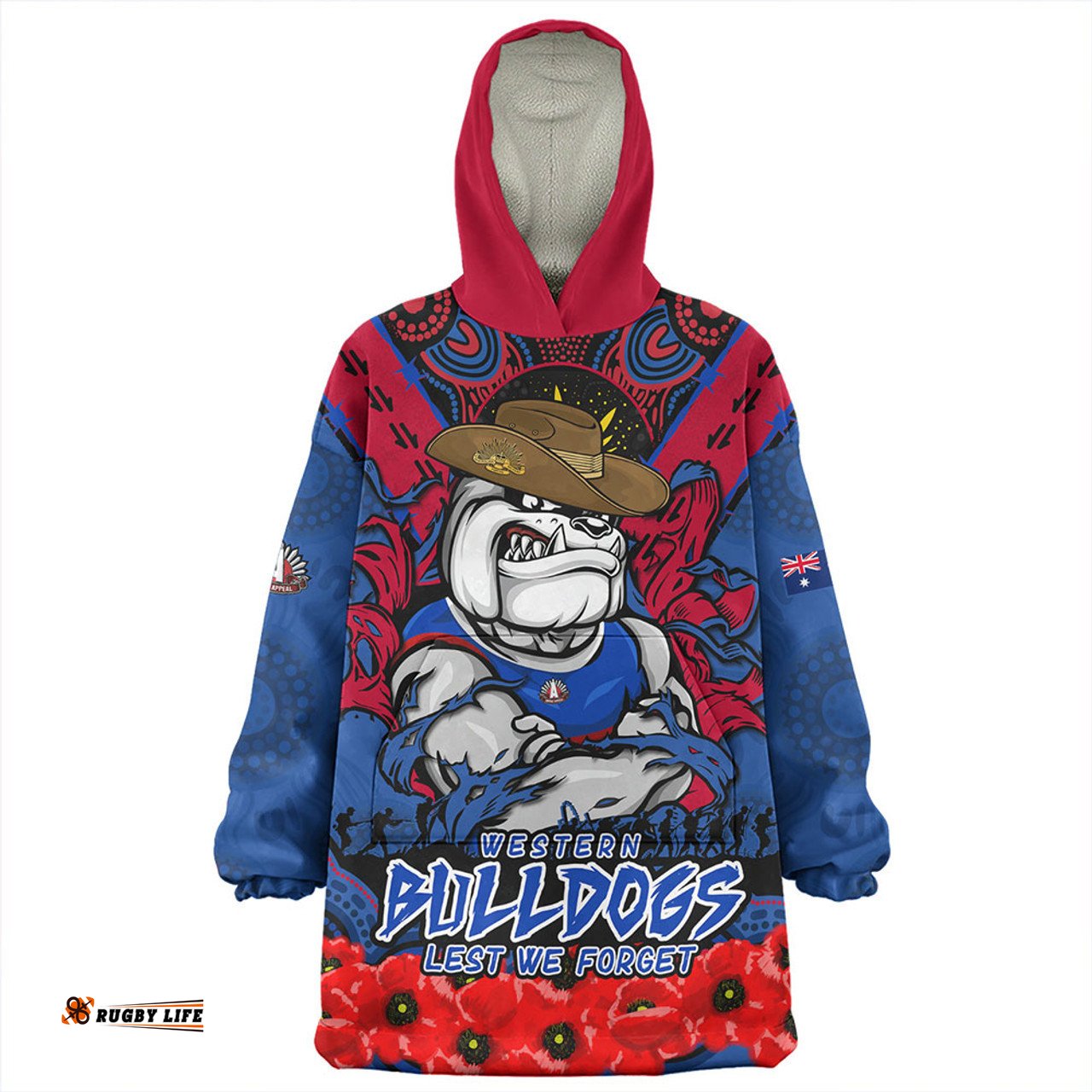Western Bulldogs Ripped Legacy Of The Game The ANZAC Spirit Lives On Wearable Blanket Hoodie Aussie Oodie