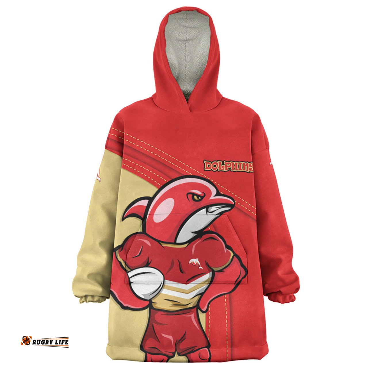 Redcliffe Dolphins Custom Team Of Us Die Hard Fan Supporters Wearable Blanket Hoodie Aussie Oodie