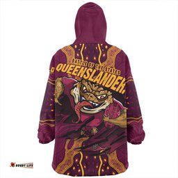 Queensland Maroons Maroon Venom QLD Strikeforce Wearable Blanket Hoodie Aussie Oodie
