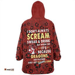 St. George Illawarra Dragons Scream With Tropical Patterns Wearable Blanket Hoodie Aussie Oodie