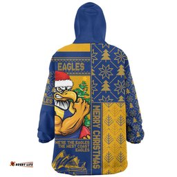 West Coast Eagles Merry Christmas Knit Style Festive Spirit Wearable Blanket Hoodie Aussie Oodie