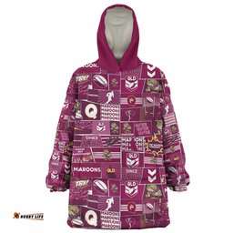 Queensland Sport Team Of Us Die Hard Fan Supporters Comic Style Wearable Blanket Hoodie Aussie Oodie