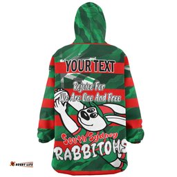 South Sydney Rabbitohs Happy Australia Day We Are One And Free Wearable Blanket Hoodie Aussie Oodie