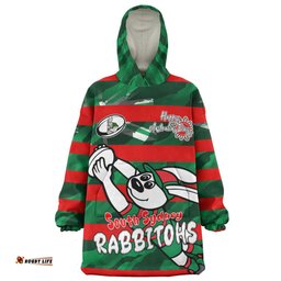 South Sydney Rabbitohs Happy Australia Day We Are One And Free Wearable Blanket Hoodie Aussie Oodie