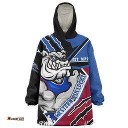 Western Bulldogs Battlefield Glory Gear Wearable Blanket Hoodie Aussie Oodie