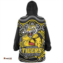 Richmond Aboriginal Inspired Tough Fan Football For Life Wearable Blanket Hoodie Aussie Oodie