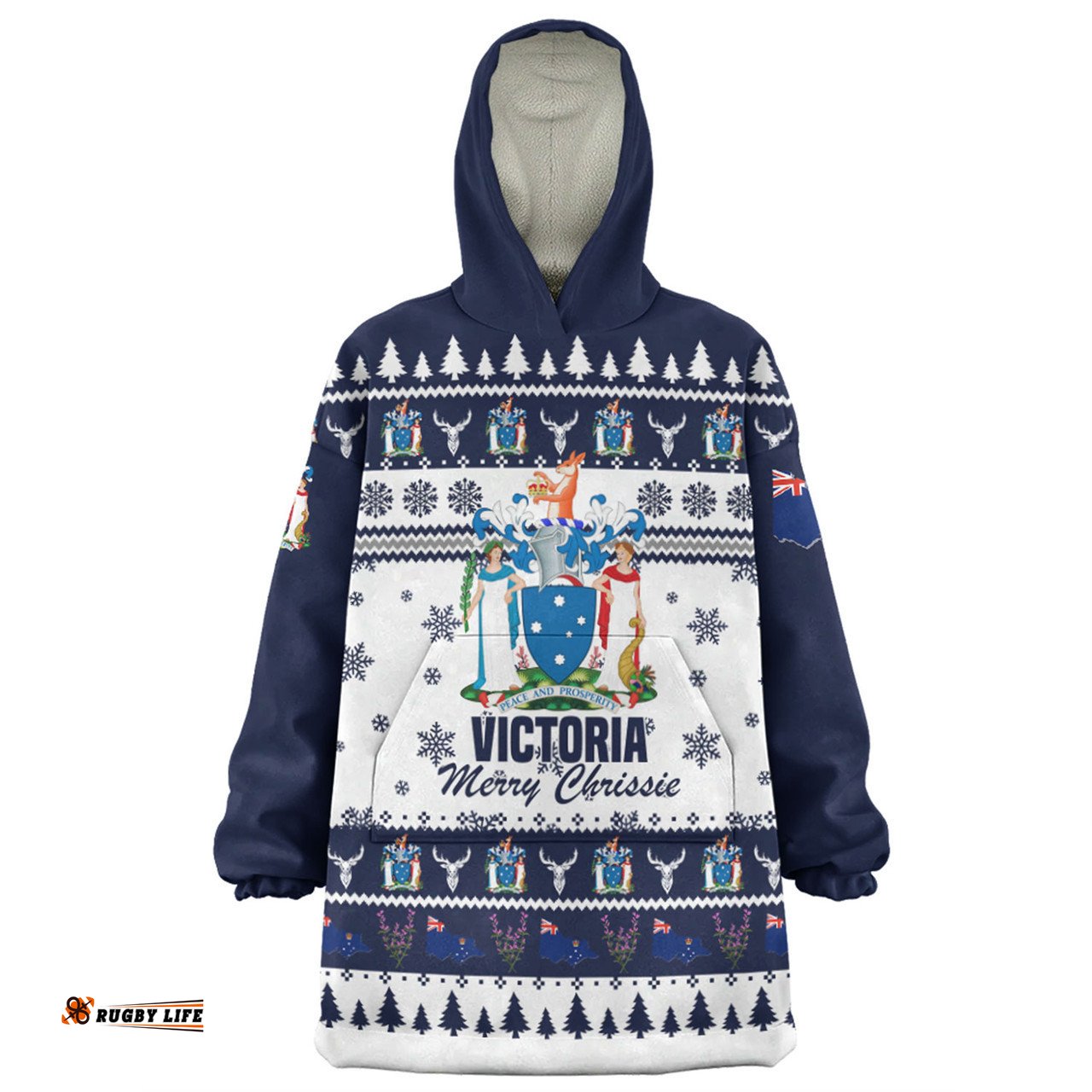 Victoria Christmas Merry Chrissie Wearable Blanket Hoodie Aussie Oodie