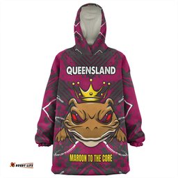 Cane Toads Sport Custom Marron To The Core Wearable Blanket Hoodie Aussie Oodie
