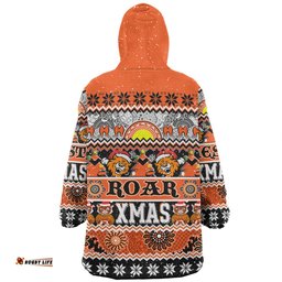 Wests Tigers Christmas Aboriginal Custom Indigenous Knitted Ugly Xmas Style Wearable Blanket Hoodie Aussie Oodie