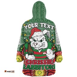 South Sydney Rabbitohs Custom Christmas Knit Patterns Vintage Jersey Ugly Wearable Blanket Hoodie Aussie Oodie