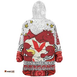 St. George Illawarra Dragons Custom Custom With Aboriginal Inspired Style Of Dot Painting Patterns Wearable Blanket Hoodie Aussie Oodie