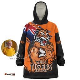 Wests Tigers Heart Of A Fighter Tough And Fearless Wearable Blanket Hoodie Aussie Oodie