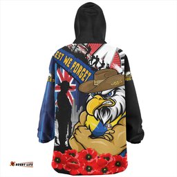 West Coast Eagles Anzac Day Honor United In Spirit Wearable Blanket Hoodie Aussie Oodie