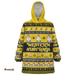 Western Australia Big Things Christmas Custom Giant Ram Wearable Blanket Hoodie Aussie Oodie
