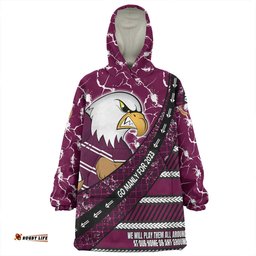 Manly Warringah Sea Eagles Theme Song For Rugby With Sporty Style Wearable Blanket Hoodie Aussie Oodie