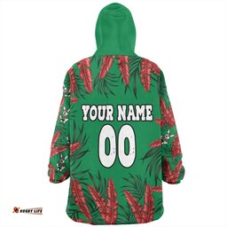 South Sydney Rabbitohs Tropical Patterns Bunnies Wearable Blanket Hoodie Aussie Oodie