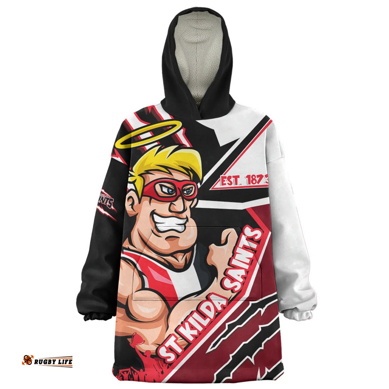 St Kilda Battlefield Glory Gear Wearable Blanket Hoodie Aussie Oodie