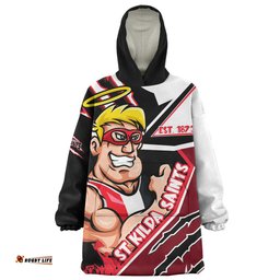 St Kilda Battlefield Glory Gear Wearable Blanket Hoodie Aussie Oodie