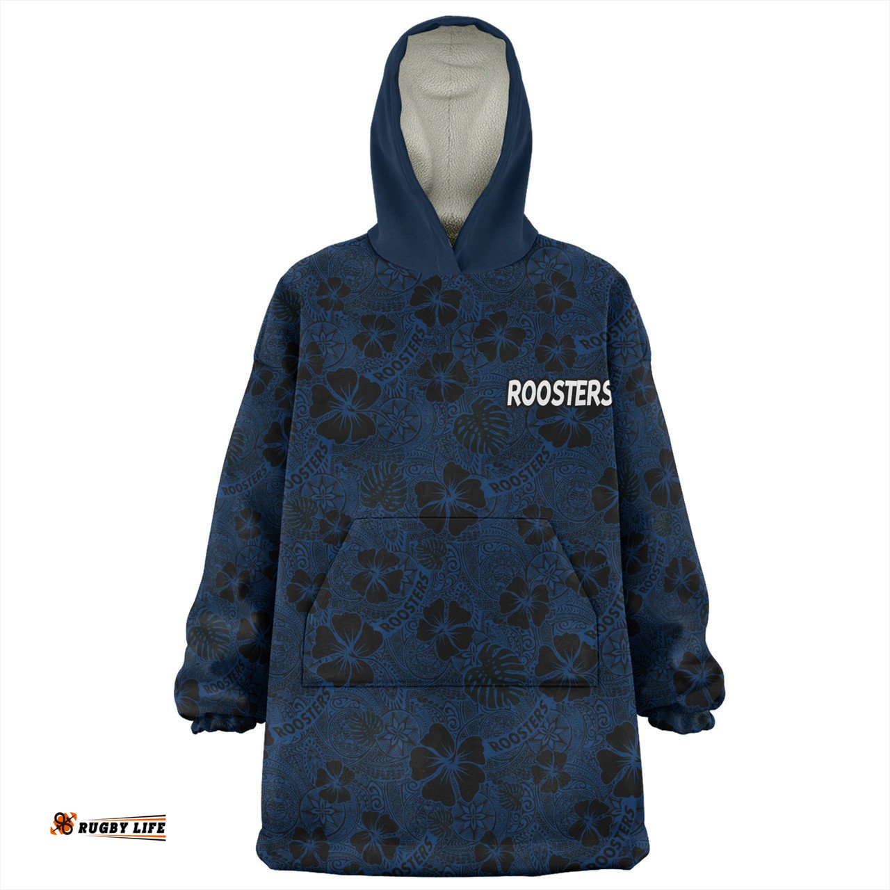 Sydney Roosters Scream With Tropical Patterns Wearable Blanket Hoodie Aussie Oodie
